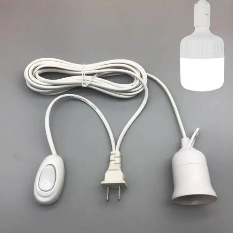 E27 Lamp Socket Holder Adapter with ON OFF Switch and 5M 8M Cord Black for Bulb Lamps