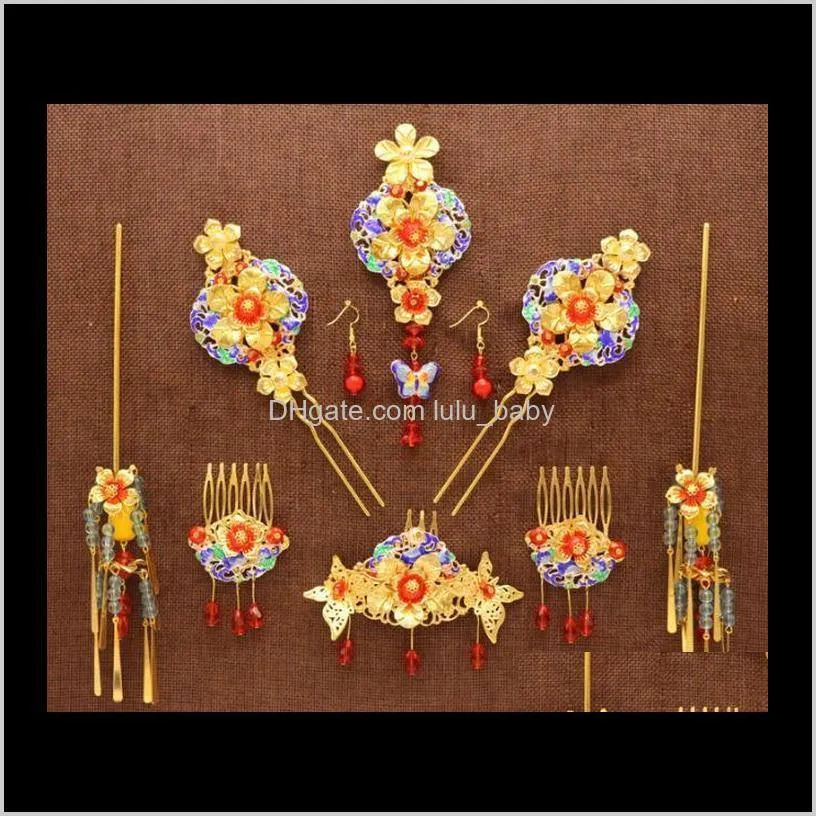 classical bridal headdress phoenix crown chinese wedding hairpin a-41