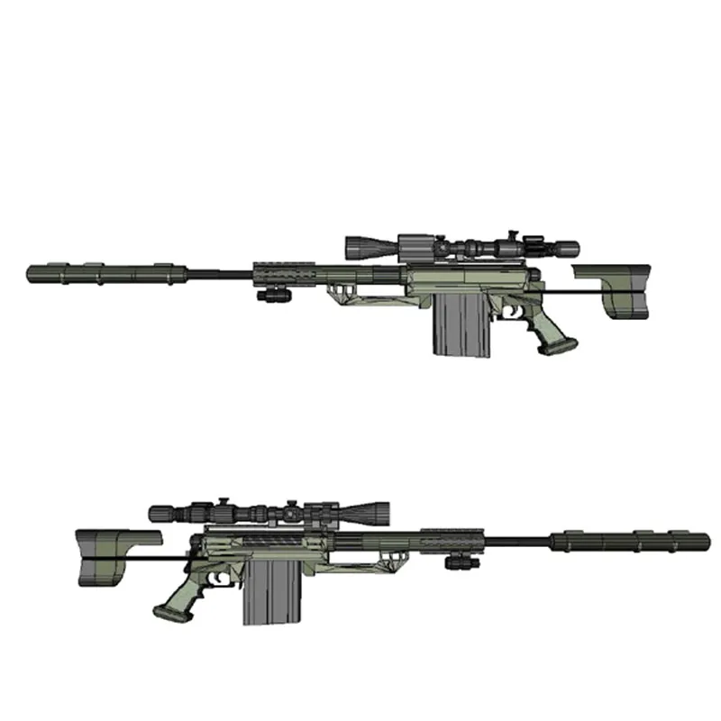 M200 Papper Toy Gun Modell Skala 1: 1 3D DIY Kits Sniper Rifle Military Blaster Pussel för barn Vuxna Cosplay Props Outdoor Games