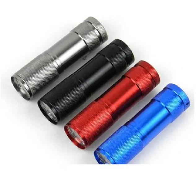 2021 9LED Aluminium Mini Portable UV Ultra Violet Blacklight 9 LED Flashlight Torch Light