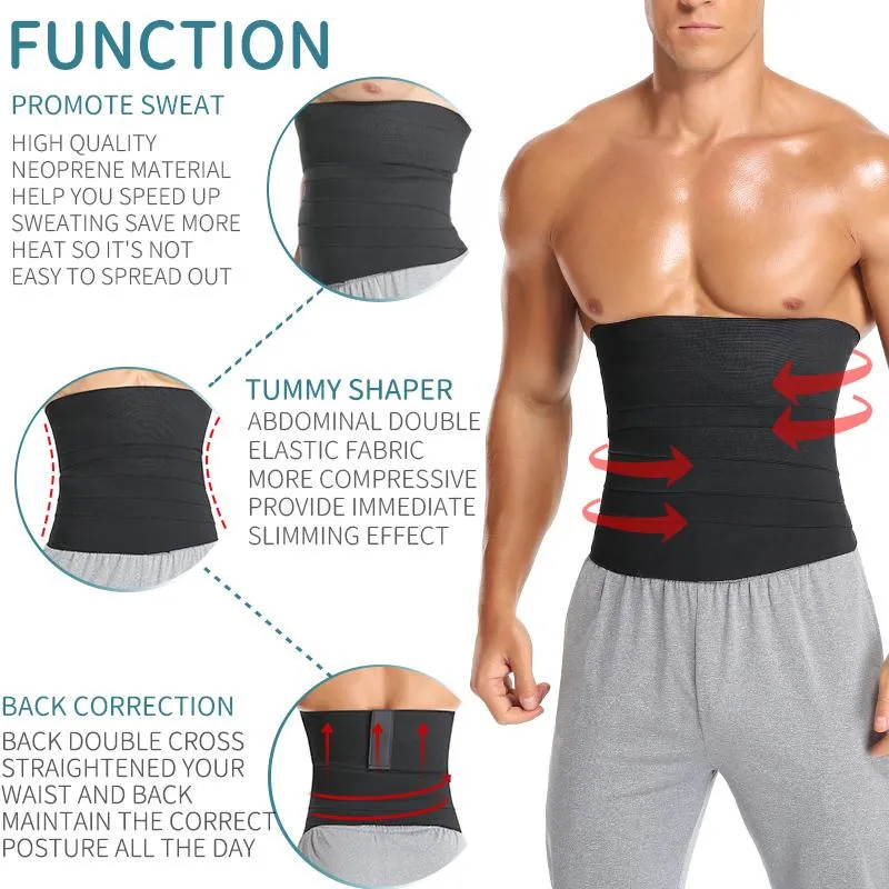 Mens Waist Trainer Body Shaper With Abdomen Reducer, Mens Belly