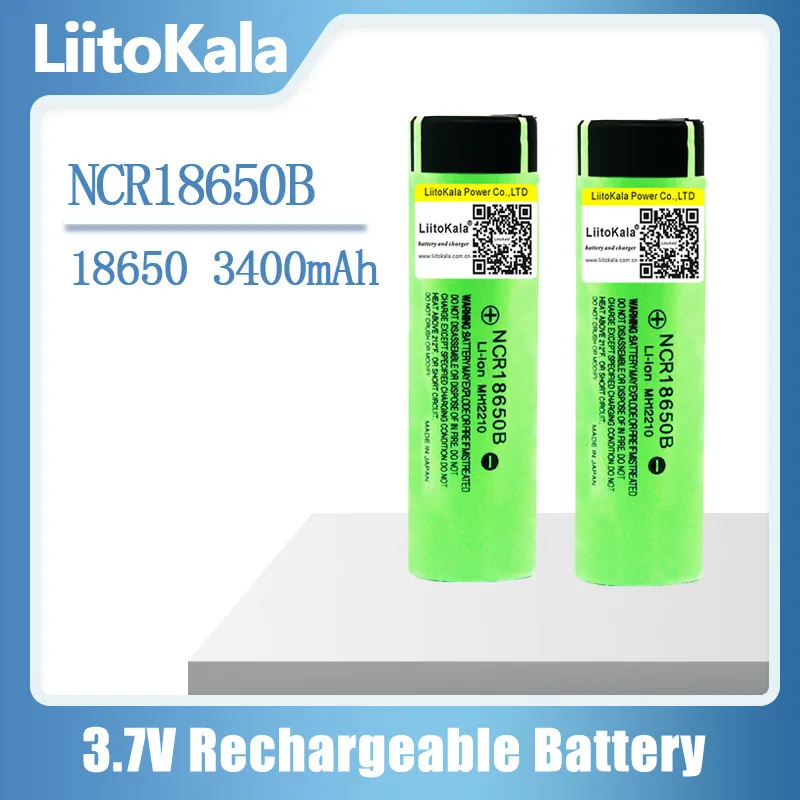 Liitokala NCR18650B 3400MAH 18650バッテリー3.7V 3400 MAHリチウムバッテリーLI-ONセルパナソニック用のトップトップ充電式バッテリー