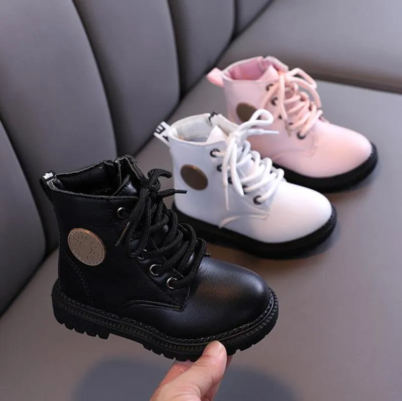 Bottes pour enfants en cuir Chaussures d hiver elegantes chaudes pour les filles garcons