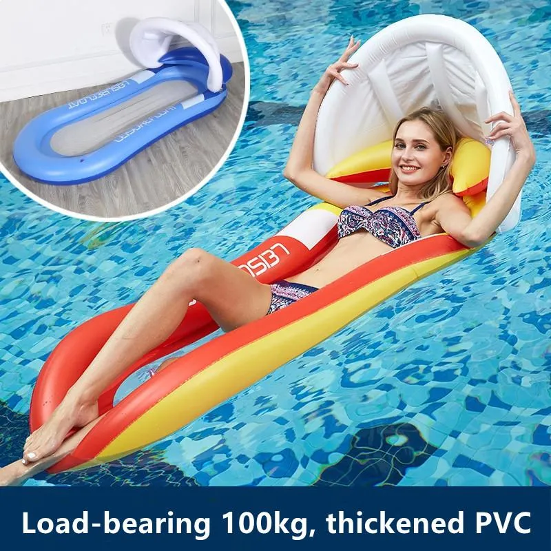 Galleggianti gonfiabili Tubi Baldacchino Amaca galleggiante Letto per il tempo libero Piscina Lago Zattera Drifter Cuscino Sedia in PVC Mare portatile