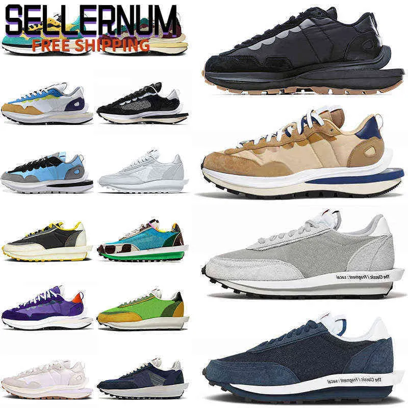 2021 SACAIS X Vaporwaffle para hombre zapatos para mujer Fragmento Fragmento Azul Void Deportes Sneakers Dark Iris Sesame Gray Game Royal Nylon Nylon Blanco