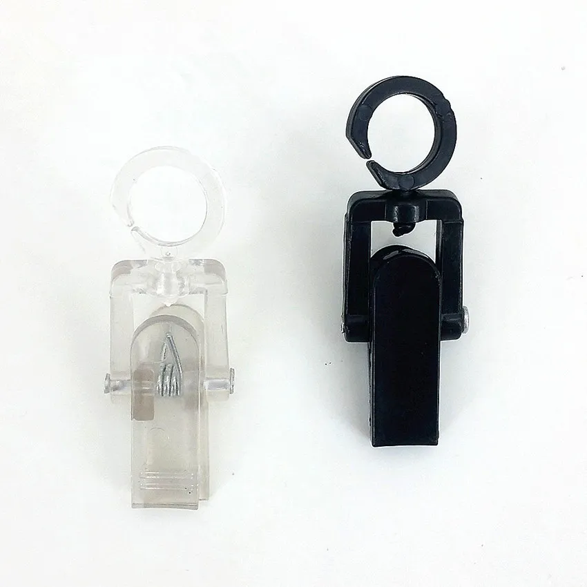 小売用品プラスチックサインポスターカードディスプレイクランプホルダークリップ吊り下げ製品回転可能なリング付き強力なグリップ 50 個