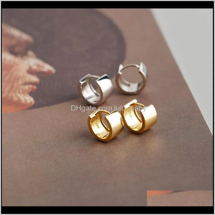1pair piercing 925 sterling silver earrings for women 2020 trend jewelry diameter 10.5mm wiidth earrings gifts for new year b1204