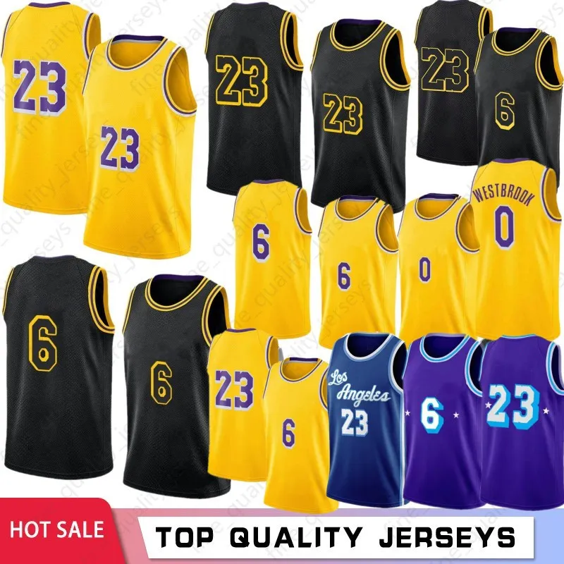 23 6 James Mannen Basketbal Jerseys Russell 0 Westbrook Los 7 Anthony 3 Davis Kyle 4 Caruso Green 34 8 32 Retro Jersey Stitched S-XXL 75th 2022