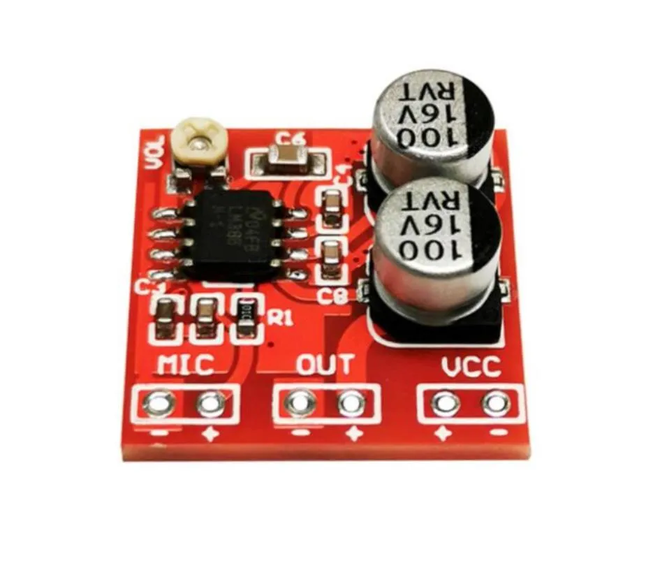 LM386 Electret Microphone Amplifier Board Without Potentiometer DC4 12V
