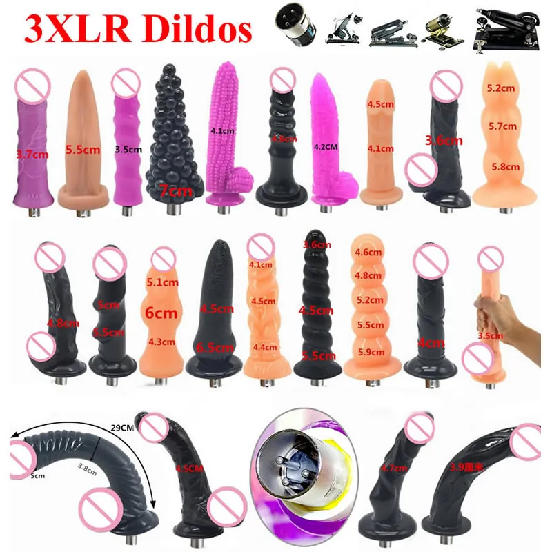 2020 Nieuwe Traditionele Sex Machine Bijlage 3XLR Bijlage Dildo Sex Love Machine Penis Accessoires voor Vrouw Man Y0408