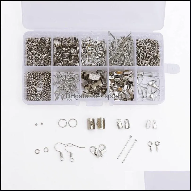 Alloy Accessories Jewelry Findings Set Jewelry Making Tools Copper Wire Open Jump Rings Earring Hook Jewelry Making Supplies Kits 766