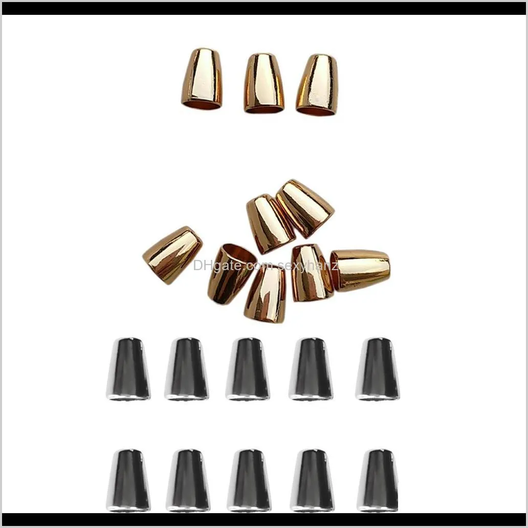 20 pieces 4mm cord ends stopper bell stoppers for paracord shoes garment accessories gold silver