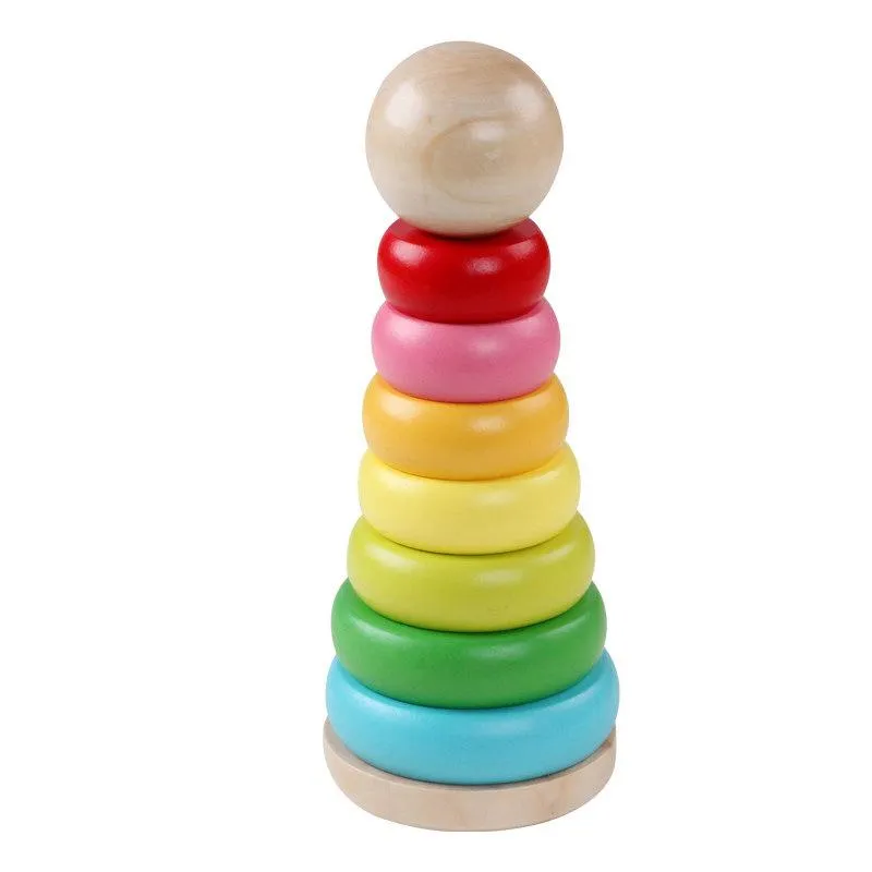 Jouets empilables arc-en-ciel en Silicone 10 couleurs pour enfants en bas  âge empileur arc-en-ciel blocs de construction Montessori jouets éducatifs  pour bébé