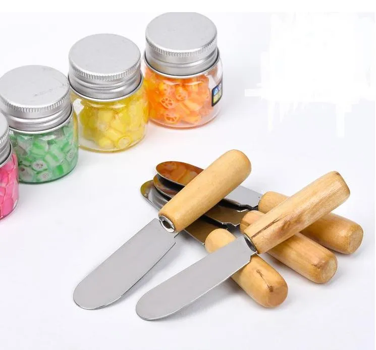Cheese Tools Knife Stainless Steel Butter Knife With Wooden Handle Spatula Wood Butter-Cheese Dessert Jam Spreader Breakfast Tool SN3277