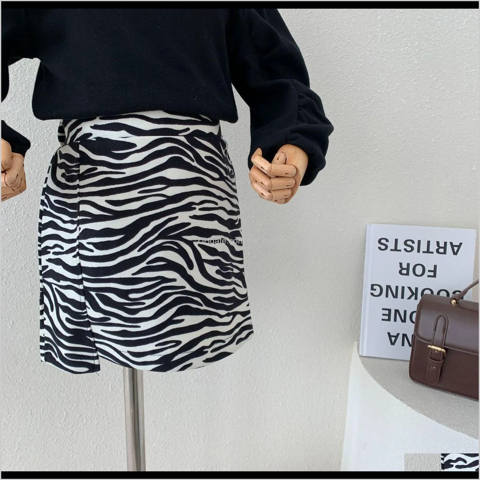 Skorts Roupas Bebê Maternidade Gota entrega Crianças Roupas Zebra Padrão Fashion Curta Saias Bonito Bebé Cintura Alta Cintura 2021 Verão Femme Slim