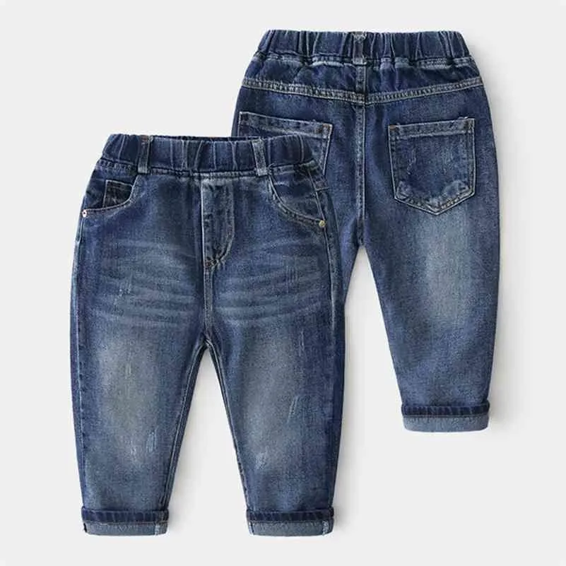 Baby Jeans Frühling Herbst Kinder Kleidung Kleinkind Baby Casual Demi Hosen Einfarbig Lange Hosen für Jungen 2 5 9 10 jahre 210701