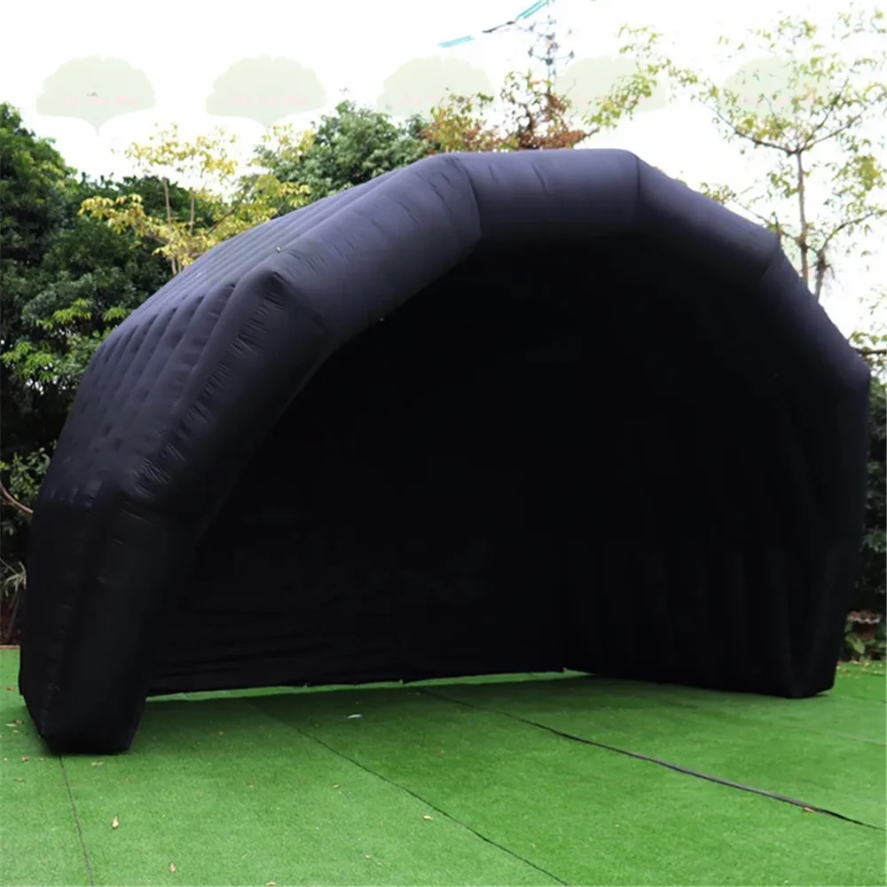 Zwart 7x4.5m opblaasbare stage tent achtergrond custom concert locatie luifel speelgoed performance tentoonstelling luifel met blower