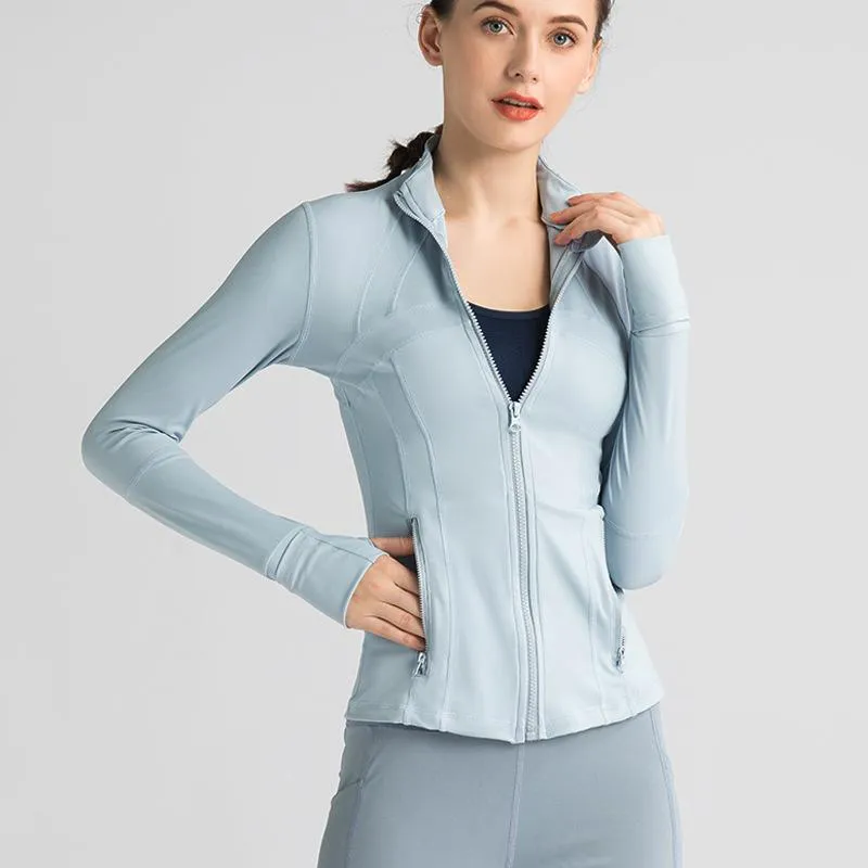 Chaquetas de mujer Alta calidad Tops Tops Nylon con cremallera Chaqueta para correr Secado rápido Ropa deportiva Ropa deportiva Poliéster Casual Sólido Oneck Pock