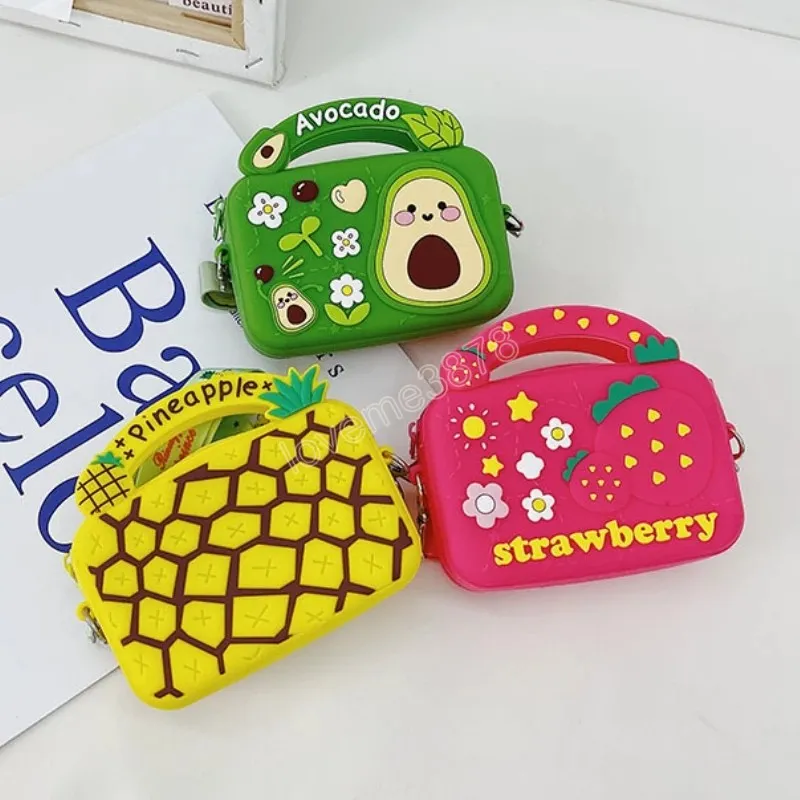 Small Cartoon Children Bags Silicone Fruit Wallet Fashion Girls Messenger Bag Mini Cute Shoulder Bag