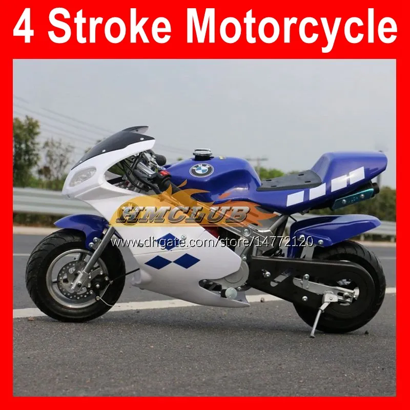 49CC 50CC Mini Motorcycle 4 Stroke Sports Small Locomotive Superbike Moto Bikes Hand Start Scooter Kart Children Gift Racing Real Autocycle TOP Gasoline Motorbike