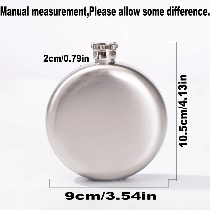 5OZ Portable Round Whiskey Flask Alcohol Hip Flasks Drinkware Accessories Wine Bottle Russian Liquor Pot Bar Travel Supplies wzg TL1190