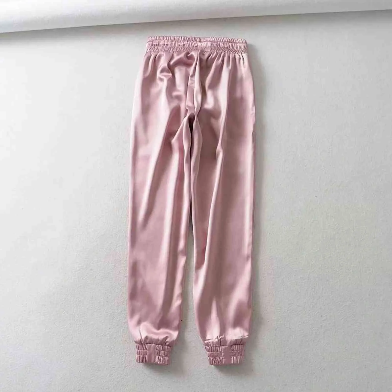 High Waist Satin Joggers For Women Autumn/Winter Leather Sweatpants In Pink  And Green 211105 From Lu006, $14.6