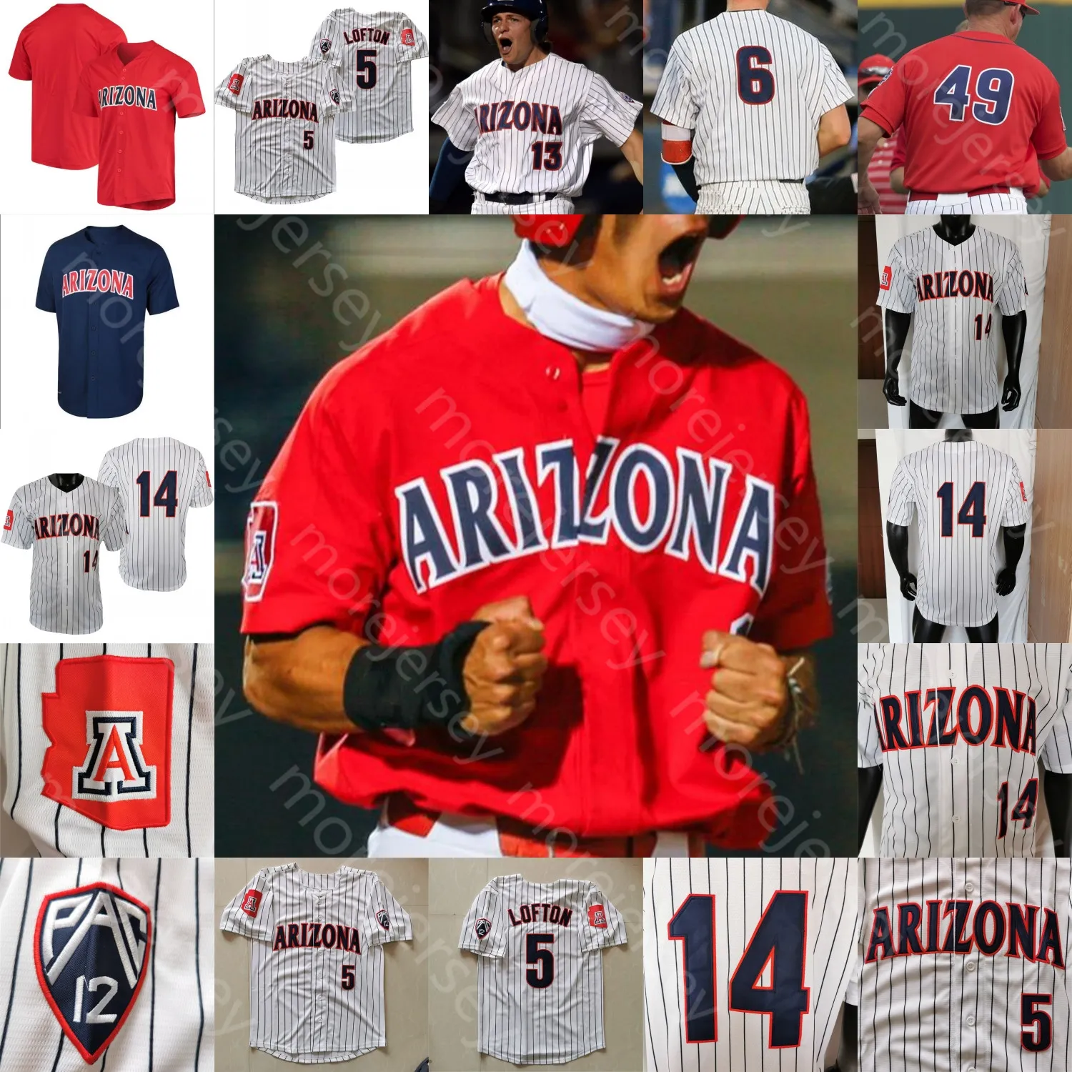 Custom NCAA College Arizona Wildcats Baseball Jersey TJ Nichols Anthony Susac Dawson Netz Cameron Laliberte Splaine Garrett Irvin Trevor Long