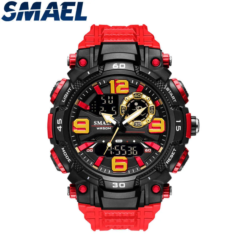 SMAEL Moda Sport Orologio da uomo Sveglia Camouflage Impermeabile Settimana Display Uomo Orologi Orologio digitale relogio masculino G1022