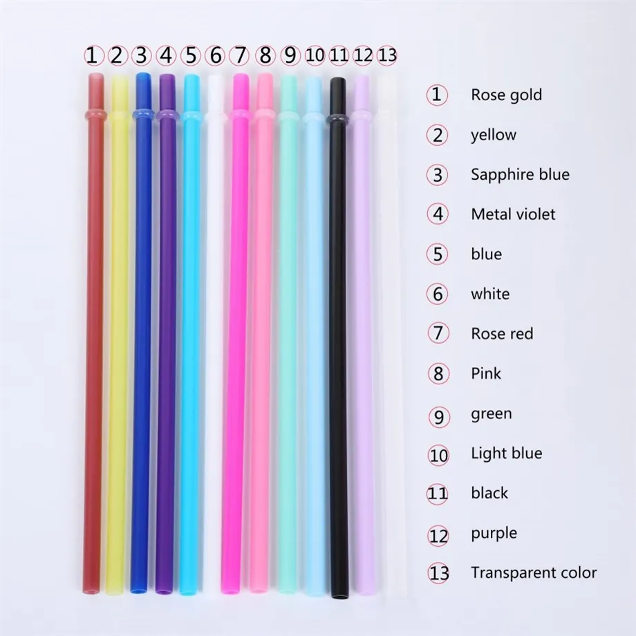 11 Inch Long Flexible Reusable Straws with Lime Green Straw Caps - Set of  10 - Free Shipping