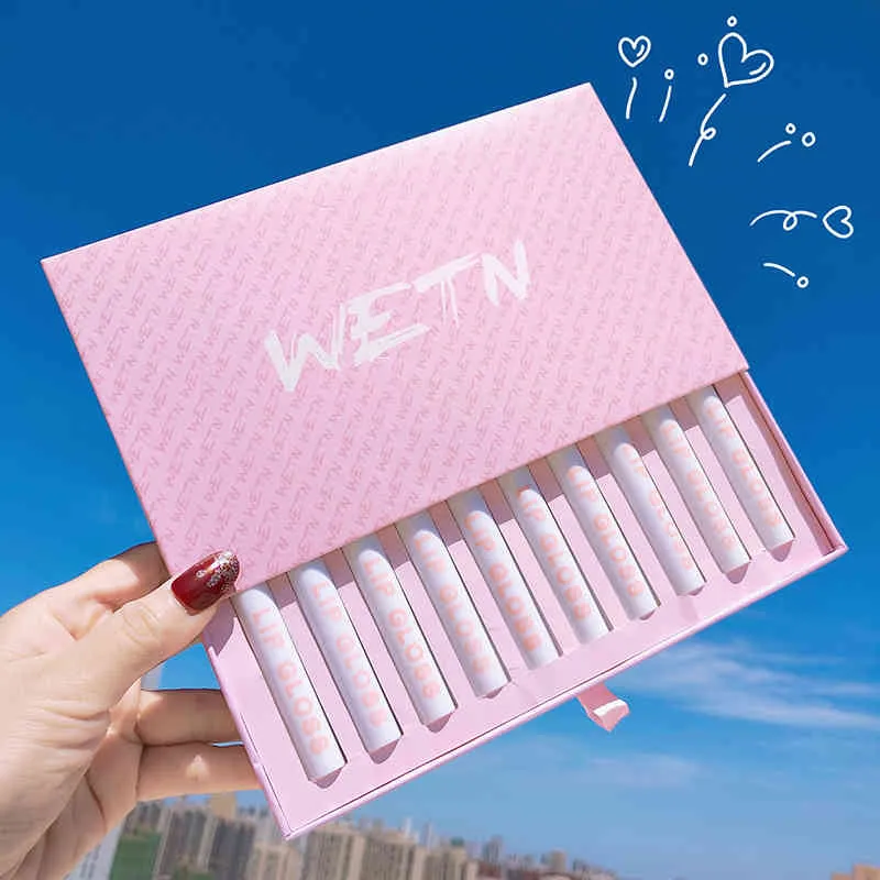 10pcs / set Stick Matte Stick Set Velvet Glaze Color Charme Durable Sticks Non Findants Sexy Lip Maquillage Maquillage Cosmétique