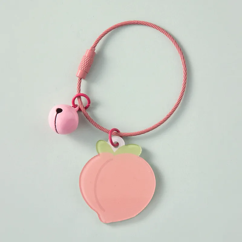 Cute Fruit Girl catena Kawaii Peach Donne Catene per auto Borsa Ciondolo Borsa Charm Portachiavi Titolari Amanti Coppie Miglior regalo