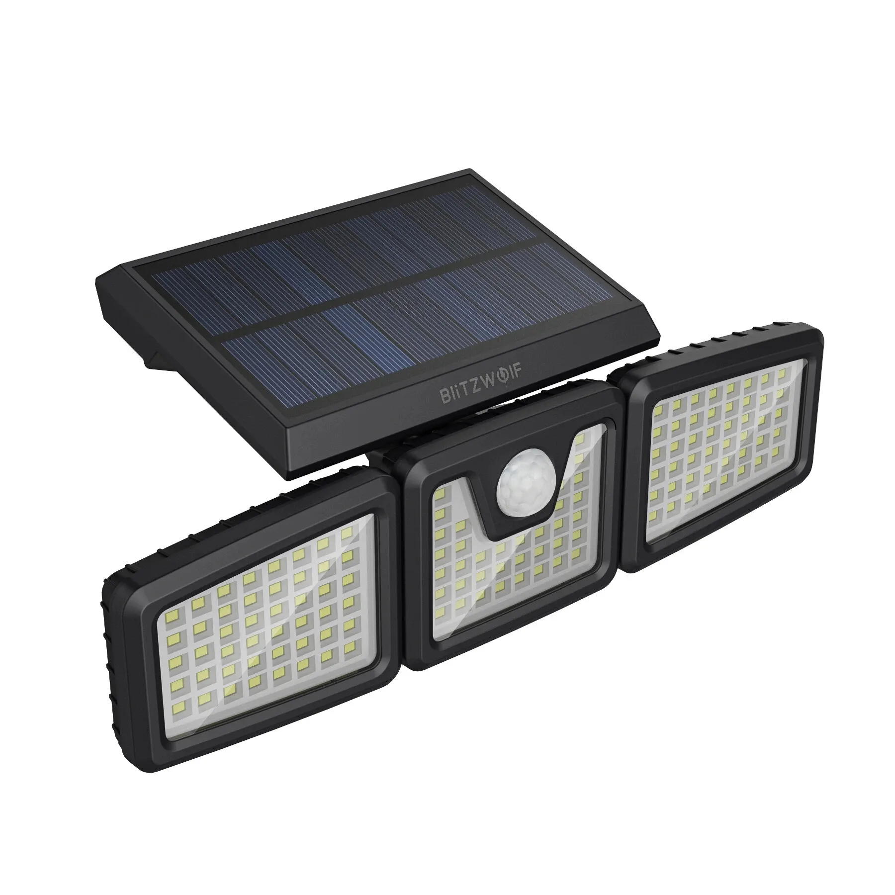 BlitzWolf® BW-OLT4 Rotatable 3 Heads Adjustable Waterproof 120°PIR Sensor Solar Flood Light