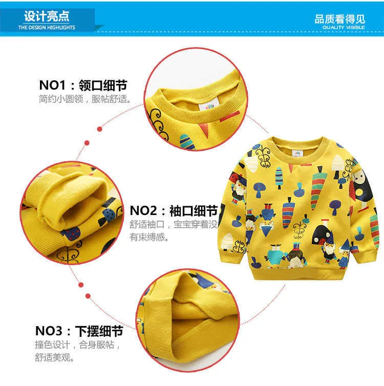  Autumn Winter Warm 2-10 Years Old Children Chirstmas Gift Long Sleeve Cartoon Print School Baby Kids Girl Fleece Sweatshirt (6)