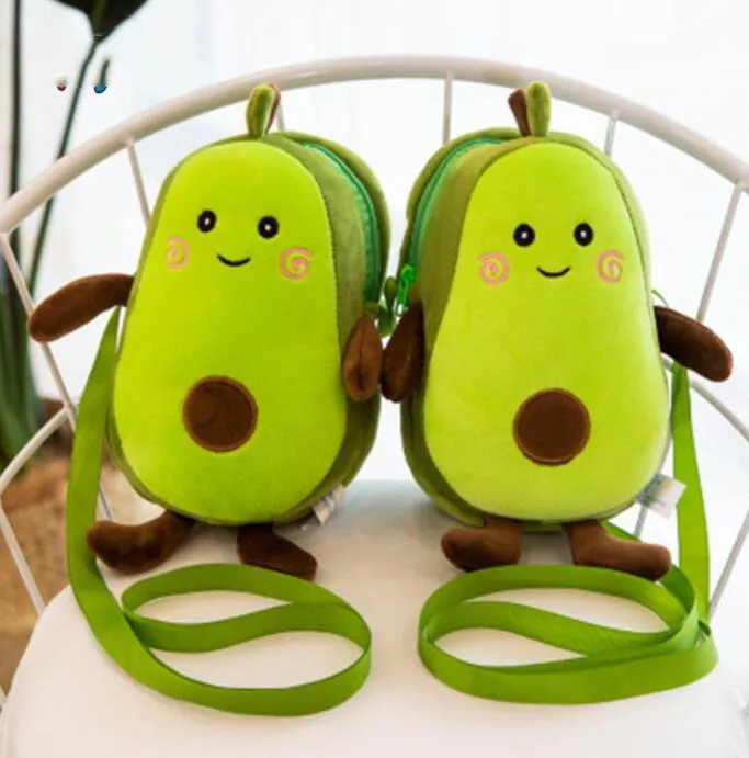 Avocado Peluche Morbido Farcito Frutta Cartone Animato Peluche Borsa a Tracolla Stile Mulit Portamonete per Bambini Regalo per Bambini