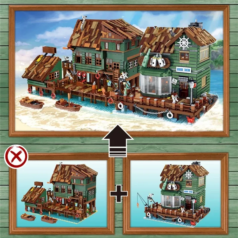 Build Your Own Adventure Withbor Tavern Building Blocks Level Set Boat House,  Diner, Fishing Store, Urge Expert Series Perfect Christmas Or Birthday Gift  For Kids From Hjm9706, $77.21