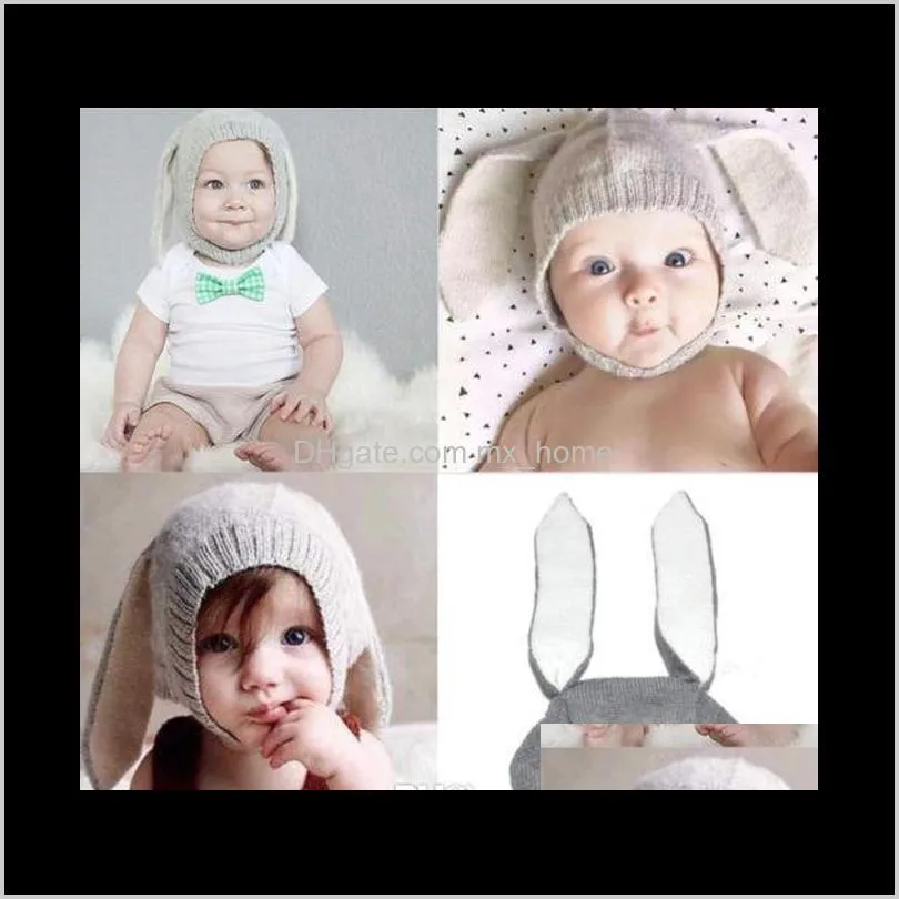 winter baby toddler kids boy girl knitted rabbit crochet ear woolen warm knitted beanie hat thicker