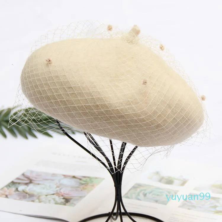 Boina de malla para mujer, gorra de pintor de camello, sombreros Vintage para mujer con velo, elegante invierno para mujer, sombrero de artista francés suave, boina H jllrWG