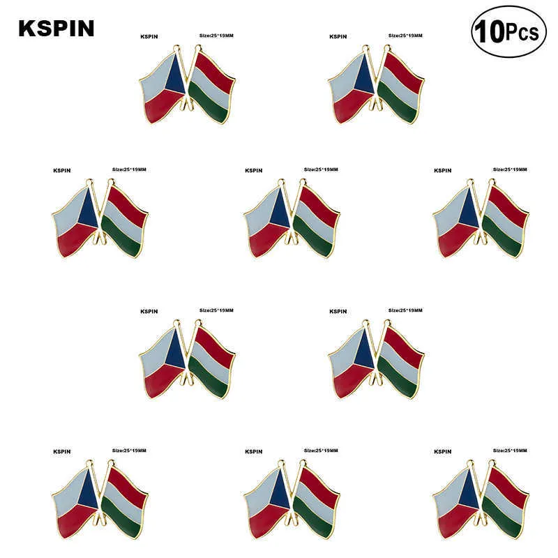 République tchèque. Hongrie amitié épinglette drapeau insigne broche broches insignes 10 pièces par lot