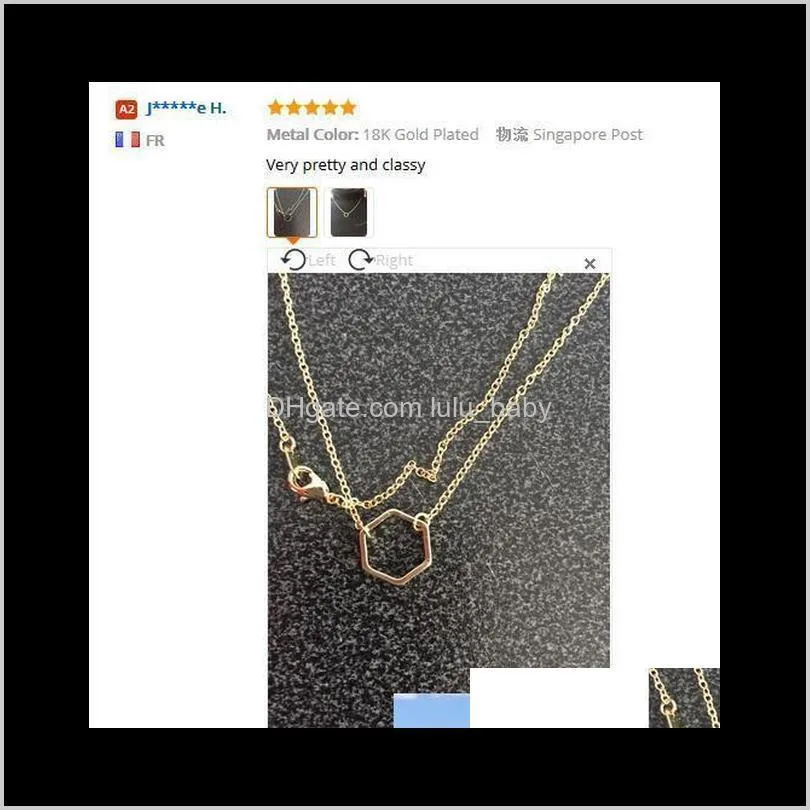 hfarich geometric hexagon necklace for women simple minimalist plain long chain jewelry necklace dropshipping wholesale gifts