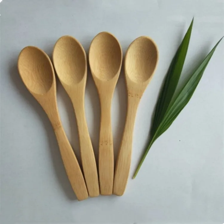 Natural Bambu Spoons Talheres Gelado Gelado Café Colher Eco Amigável Longa Handle Spoon Home Dinnerware 4Style T2I51847