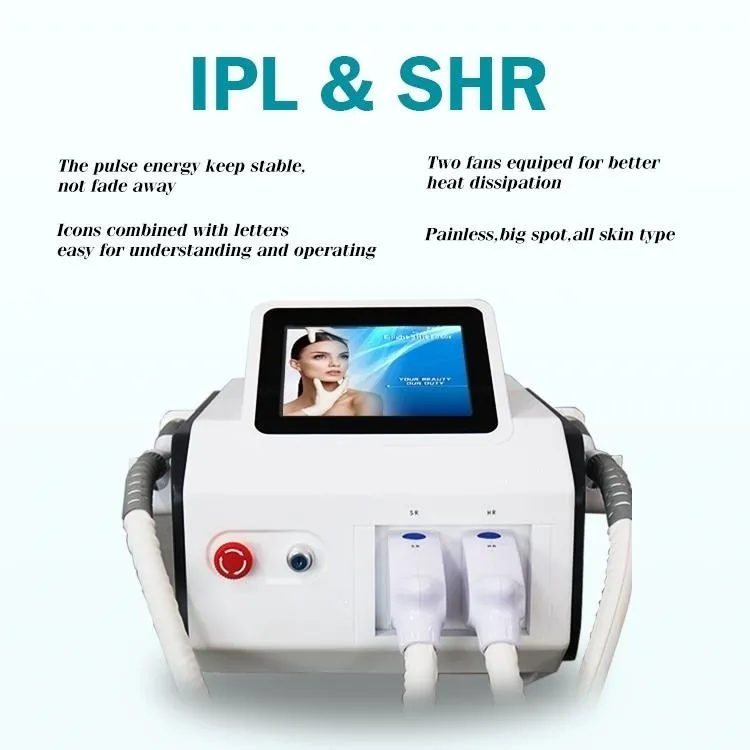 Permanent 2 handgrepen IPL permanente laser ontharing huidverjonging schoonheidssalon gebruik voor promotie