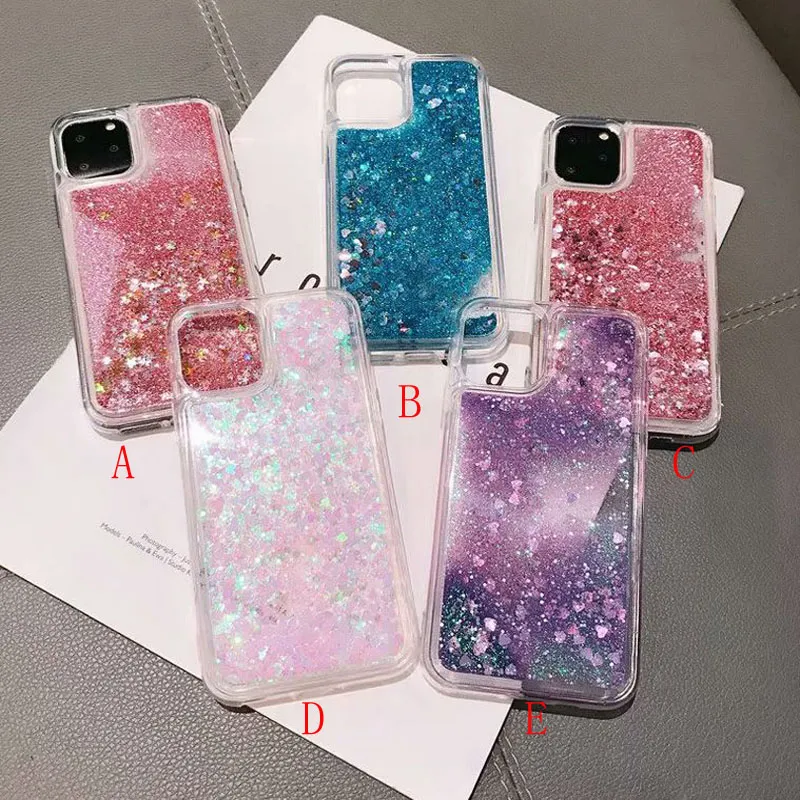 Capas telefônicas líquidas rápidas de BLING BLING para iPhone 13 12 11 Pro Max Water Shine Silicon Cover