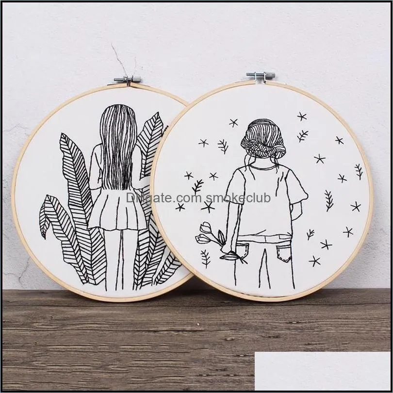 Other Arts And Crafts DIY Embroidery Girls Handwork Needlework For Beginner Cross Stitch Kit Ribbon Painting No Hoop Home Decoration