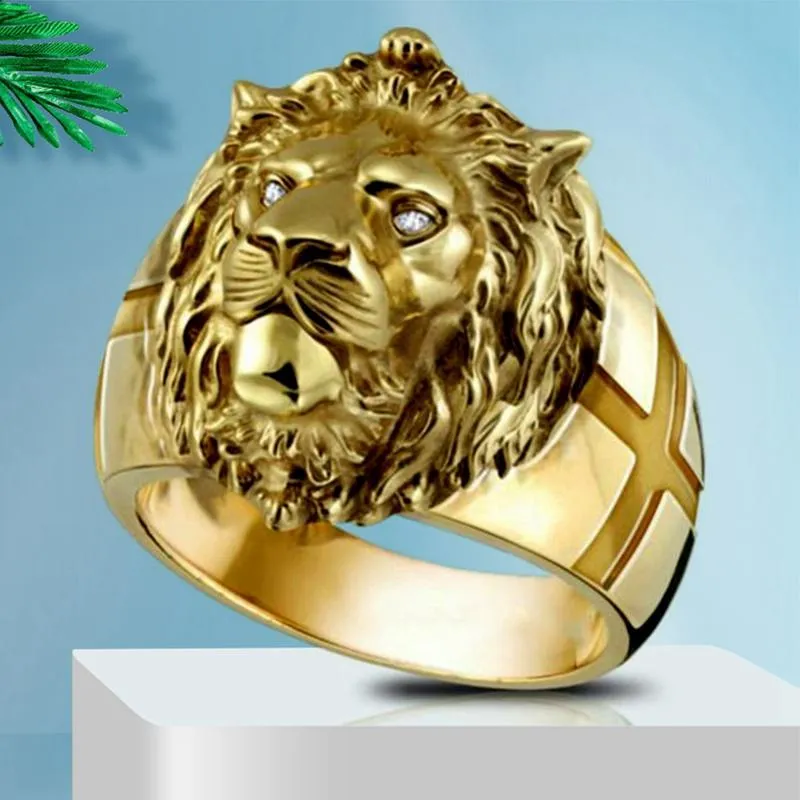 10k Gold Lion Head Men's Ring (7)|Amazon.com