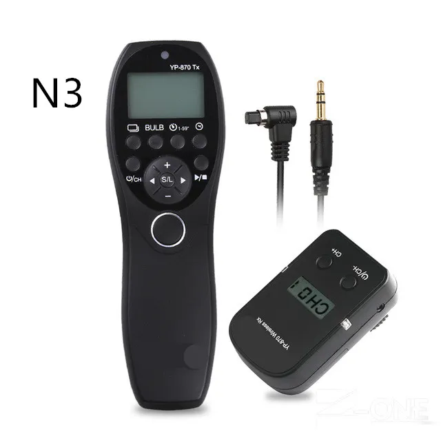 YP-870 DC0/DC2/N3/S2/E3/E2 2.4G Camera Remotes & Shutter Releases Wireless Remote Control LCD Timer Release Channels for Canon/Sony/Nikon/Fujifilm