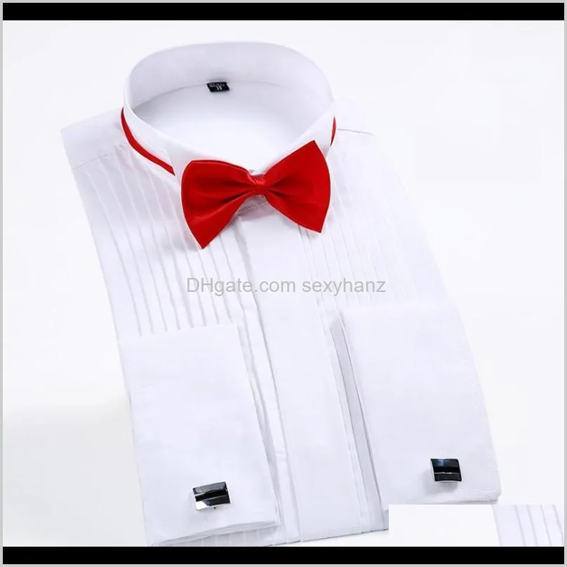 wedding section men`s tuxedo shirt cufflinks invisible front button bow tie long sleeve men`s shirt s-5xl