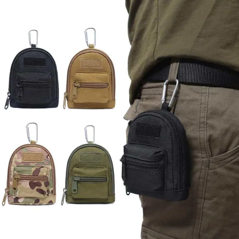Outdoor Bags Nylon Mini Waist Belt Pack Pouch Hunting Molle Utility Coin Purse Key Earphone Gadget Organizer Camping Hiking Case