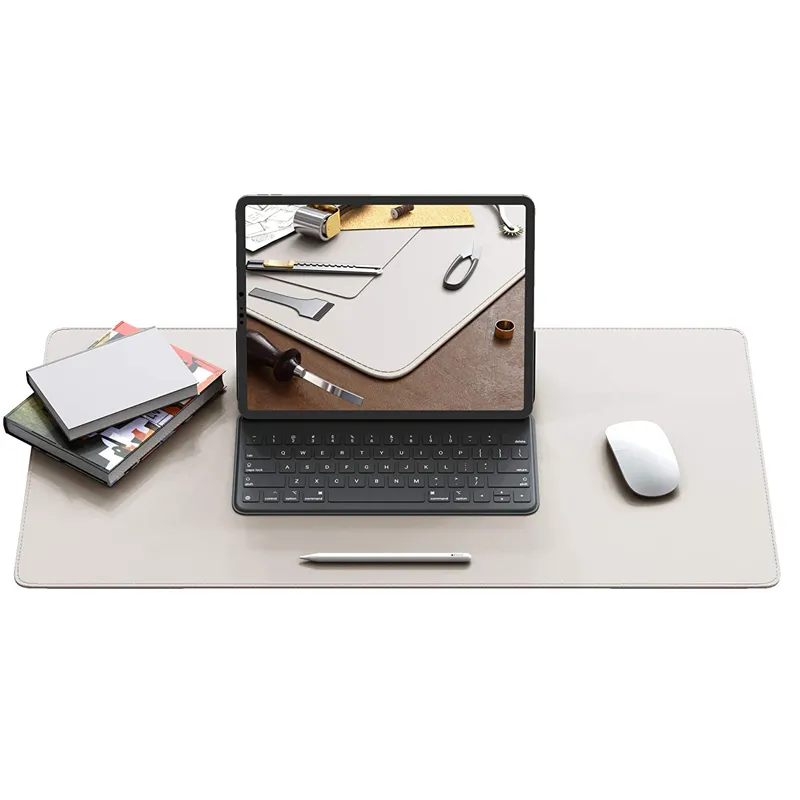 Stor korkläder Deskpad Ultra Thin Waterproof PU Mouse Pad Dual Use Desk Writing Mat for Office Home267h