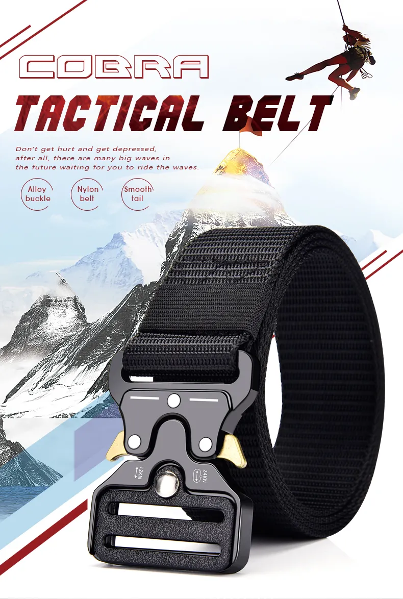 Quick Release Tactical Belt Genuine Alloy, Military Soft Nylon, Heavy