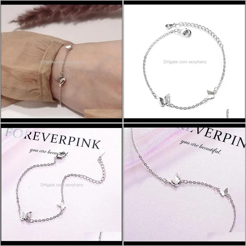 river charms butterfly bead women bracelet silver color female bracelets adjustable 15cm to 18.5cm fashion jewelry gifts